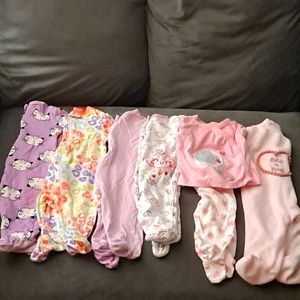 Baby girl sleepers.